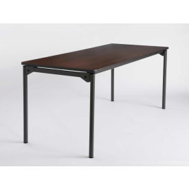 Iceberg Maxx Legroom Wood Folding Table - 72" x 30" - Walnut view 2