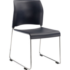 National Public Seating 2521944 Stacking Chair - Plastic - Navy - 8800 Series image.