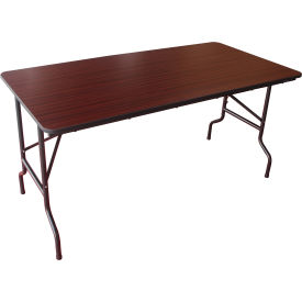 Global Industrial 695829MH Interion Folding Wood Table, 60"W x 30"L, Mahogany image.