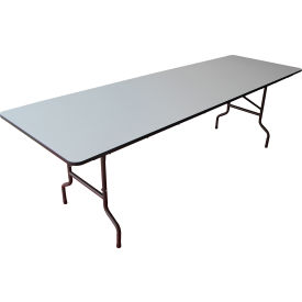 Global Industrial 695831GY Interion Folding Wood Table, 96"W x 30"L, Gray image.