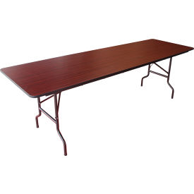 Global Industrial 695831MH Interion Folding Wood Table, 96"W x 30"L, Mahogany image.