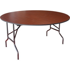 Global Industrial 695832MH Interion Folding Wood Table, 60"W x 60"L, Mahogany image.