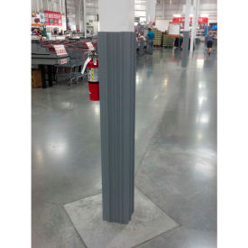 Ideal Shield LLC GHCW-SQ-GY-11-60 Ideal Shield® Gray Square Column Wrap, HDPE, 11"L x 11"W x 60"H image.