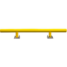 Ideal Shield® Heavy Duty One-Line Guard Rail Steel & HDPE Plastic 120""L x 14-3/4""H Yellow