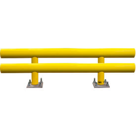 Ideal Shield® Heavy Duty Two-Line Guard Rail Steel & HDPE Plastic 72""L x 27""H Yellow