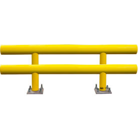 Ideal Shield® Heavy Duty Two-Line Guard Rail Steel & HDPE Plastic 72""L x 36""H Yellow