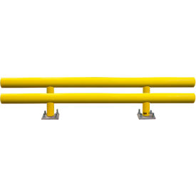 Ideal Shield® Heavy Duty Two-Line Guard Rail Steel & HDPE Plastic 120""L x 27""H Yellow