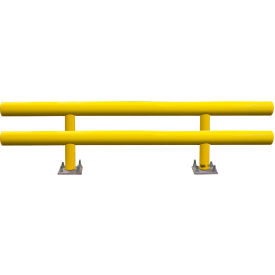 Ideal Shield® Heavy Duty Two-Line Guard Rail Steel & HDPE Plastic 120""L x 36""H Yellow
