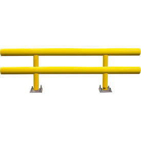 Ideal Shield® Heavy Duty Two-Line Guard Rail Steel & HDPE Plastic 120""L x 42""H Yellow