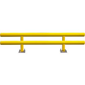 Ideal Shield® Heavy Duty Two-Line Guard Rail Steel & HDPE Plastic 144""L x 36""H Yellow