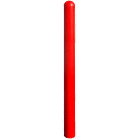 Ideal Shield LLC GPD-RD-03-60-S Ideal Shield® Smooth Bollard Post Sleeve, 3" HDPE Dome Top, Red image.