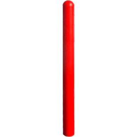 Ideal Shield LLC GPD-RD-3.5-52-S Ideal Shield® Smooth Bollard Post Sleeve, 3-1/2" HDPE Dome Top, Red image.