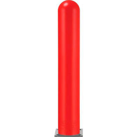 Global Industrial B1541850 Global Industrial™ Smooth Bollard Post Sleeve, 8" HDPE Dome Top, Red image.