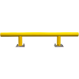 Ideal Shield® Standard One-Line Guard Rail Steel & HDPE Plastic 72""L x 14-3/4""H Yellow
