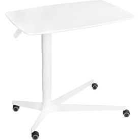 Seville Classics Airlift Overbed Medical Pneumatic Adjustable Table, White