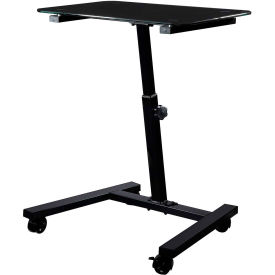 Seville Classics Inc OFF65934B Seville Classics airLIFT® Tempered Glass Mobile Laptop Desk Cart, Black image.