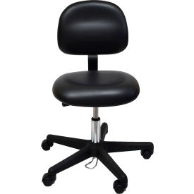 Industrial Seating 52-VCD BLACK-451 ESD-Safe Vinyl Chair with Nylon Base with Drag Chain Black image.