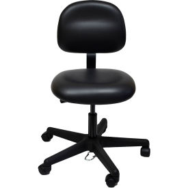 Industrial Seating 52-VCON BLACK-451 ESD-Safe Vinyl Clean Room Chair with Nylon Base with Drag Chain Black image.