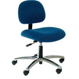 Industrial Seating AL12-F BLUE-312 Heavy Duty Fabric Chair with Aluminum Base Dark Blue image.
