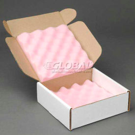 Index Packaging Inc. 1340GLI006 Anti Static Foam Shippers, 8"W x 8"L x 2-3/4"D, White image.