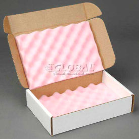 Index Packaging Inc. 1340GLI007 Anti Static Foam Shippers, 12"W x 8"L x 2-3/4"D, White image.