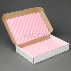 Index Packaging Inc. 1340GLI019 Anti Static Foam Shippers, 18"W x 12"L x 2-3/4"D, White image.