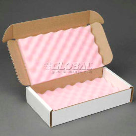 Index Packaging Inc. 1340GLI012 Anti Static Foam Shippers, 14"W x 8"L x 2-3/4"D, White image.