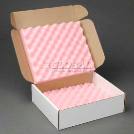Index Packaging Inc. 1340GLI013 Anti Static Foam Shippers, 14"W x 12"L x 4"D, White image.