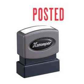 Xstamper® Pre-Inked Message Stamp POSTED 1-5/8"" x 1/2"" Red