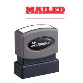 Shachihata Inc. 1218 Xstamper® Pre-Inked Message Stamp, MAILED, 1-5/8" x 1/2", Red image.