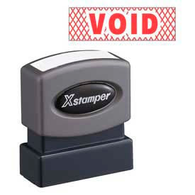 Shachihata Inc. 1825 Xstamper® Pre-Inked Message Stamp, VOID, 1-5/8" x 1/2", Red image.