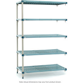 Metro® MetroMax Q 5 Shelf Polymer Shelving Unit Add On 60"W x 21"D x 74"H 
