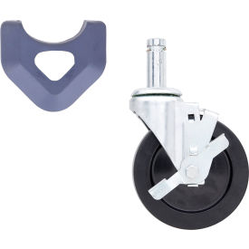 MetroMax Resilient Rubber Swivel/Brake Stem Caster 5" Dia. 200 lb. Capacity 
