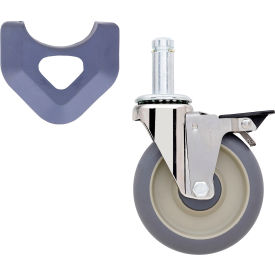 MetroMax High Modulus Donut Swivel/Brake Stem Caster 5" Dia. 250 lb. Capacity 