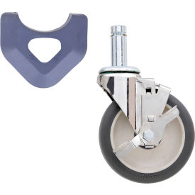 MetroMax Polyurethane Swivel/Brake Stem Caster 3-3/8"W x 5" Dia. 300 lb. Capacity 