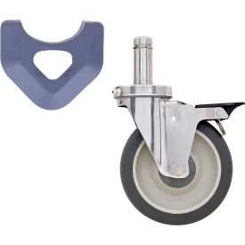 MetroMax Polyurethane Cart Washable Swivel/Brake Stem Caster 5" Dia. 300 lb. Capacity 