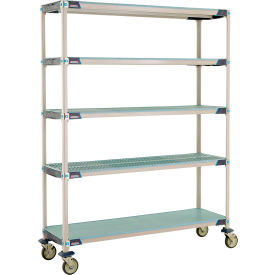 MetroMax® i Industrial Plastic Shelving Mobile Cart 61-3/4"L x 20-5/16"W x 79-5/16"H Blue 