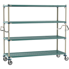 MetroMax® Q Industrial Plastic Shelving Mobile Cart 73-3/4"L x 26-5/16"W x 67-1/4"H Blue