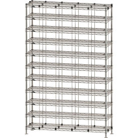 Metro® Gowning Room Bootie & Shoe Rack 48-1/2"L x 14-3/4"W x 74-1/2"H Silver 