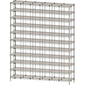 Metro® Gowning Room Bootie & Shoe Rack 60-1/2"L x 14-3/4"W x 74-1/2"H Silver 