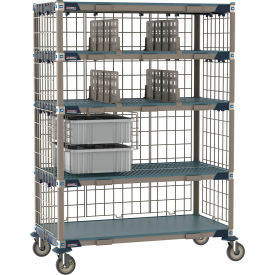MetroMax® i Deluxe Par Level Cart with 5 Shelves 48"L x 24"W x 67-5/16"H Taupe/Blue