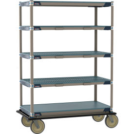 MetroMax® i Transport & Exchange Cart with 5 Shelves 48"L x 24"W x 71-15/16"H Taupe/Blue
