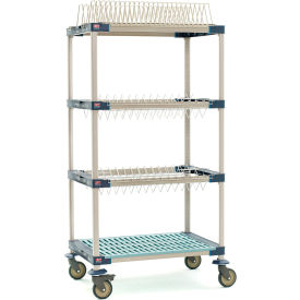 MetroMax® 4 Mobile Drying Rack w/ 1 Tray Rack & 1 Bulk Shelf 37-3/4"W x 26-5/16"D x 67-5/16"H