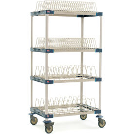 MetroMax® 4 Mobile Drying Rack w/ 2 Tray Racks & 2 Pan Racks 37-3/4"W x 26-5/16"D x 73-13/16"H