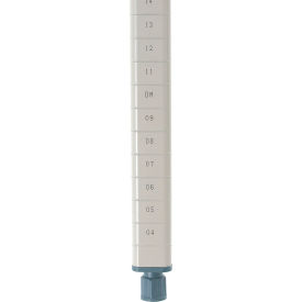 Stationary Shelving Post, Epoxy Coated Steel, 86-3/16"H, Taupe view 2