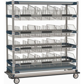 MetroMax® i IV Transport/Storage Sloped Basket Cart with Top Shelf 61-3/4"L x 26-5/16"W x 69"H