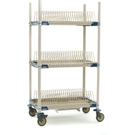 MetroMax® i Mobile Drying Rack with 3 Tray Racks & Drip Tray 37-3/4"W x 26-5/16"D x 67-5/16"H