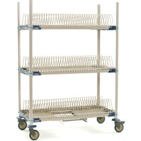 MetroMax® i Mobile Drying Rack with 3 Tray Racks & Drip Tray 49-3/4"W x 26-5/16"D x 67-5/16"H