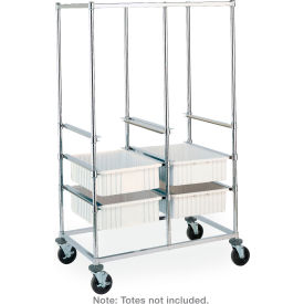 Metro® Double Bay Tote Rack Resilient Rubber Casters 41-3/4"L x 26"W x 68"H Steel 