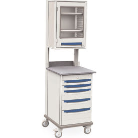 Starsys® Mobile Workcenter 23-5/8"W x 28-5/8"D x 81-1/2"H 5 Drawers Taupe 